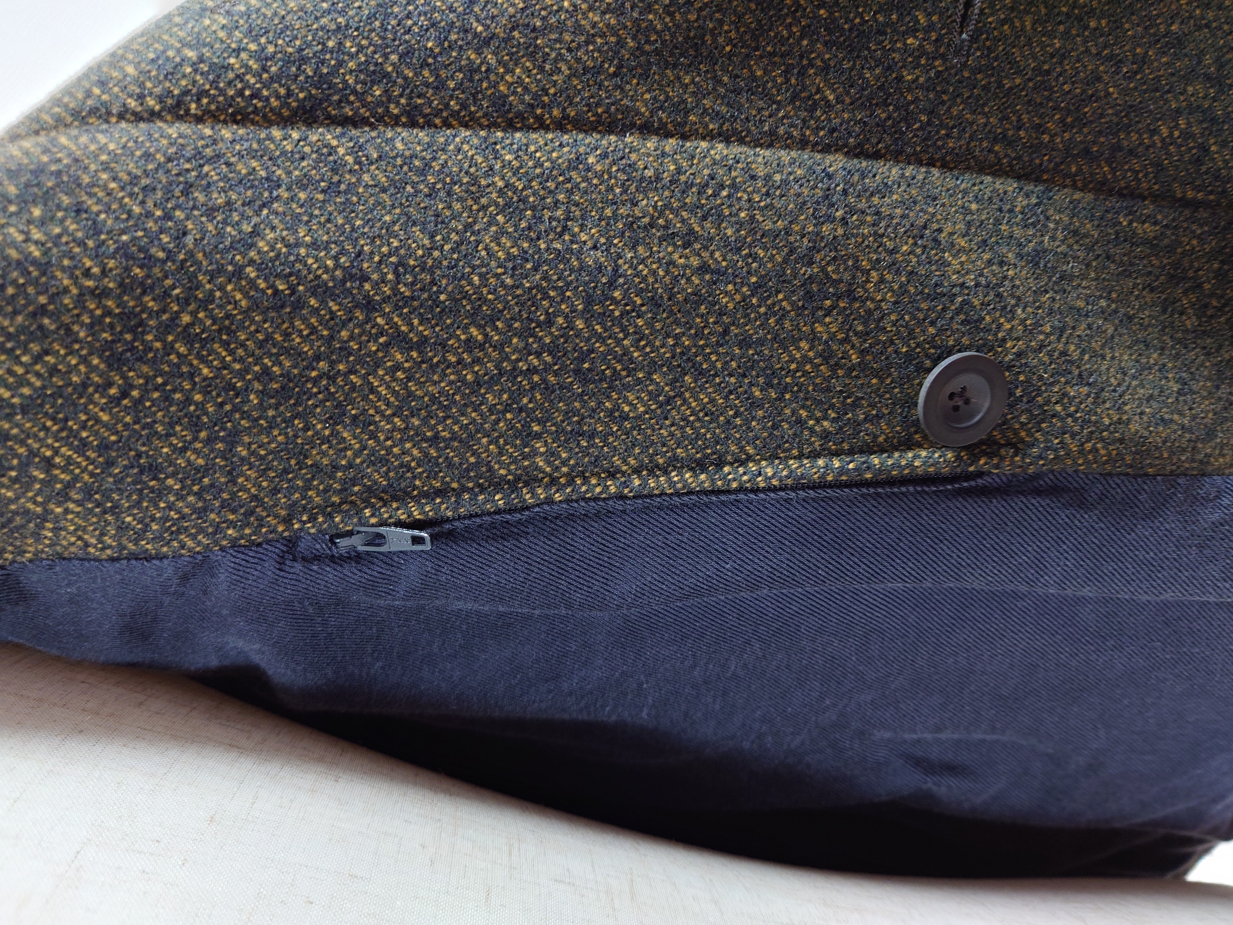 Jil Sander moss green coat — left view